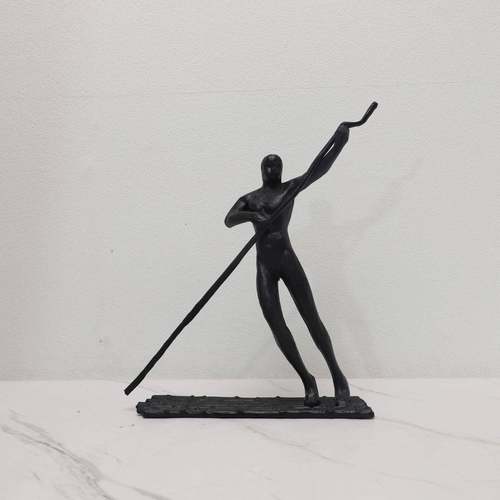 欧式极简金属划船人物摆件样板房电视柜茶几家居客厅工艺品摆件