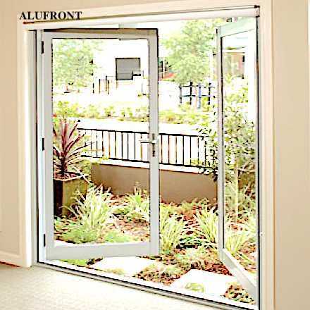 客户定制铝门窗钢化玻璃平开门阳台玻璃门