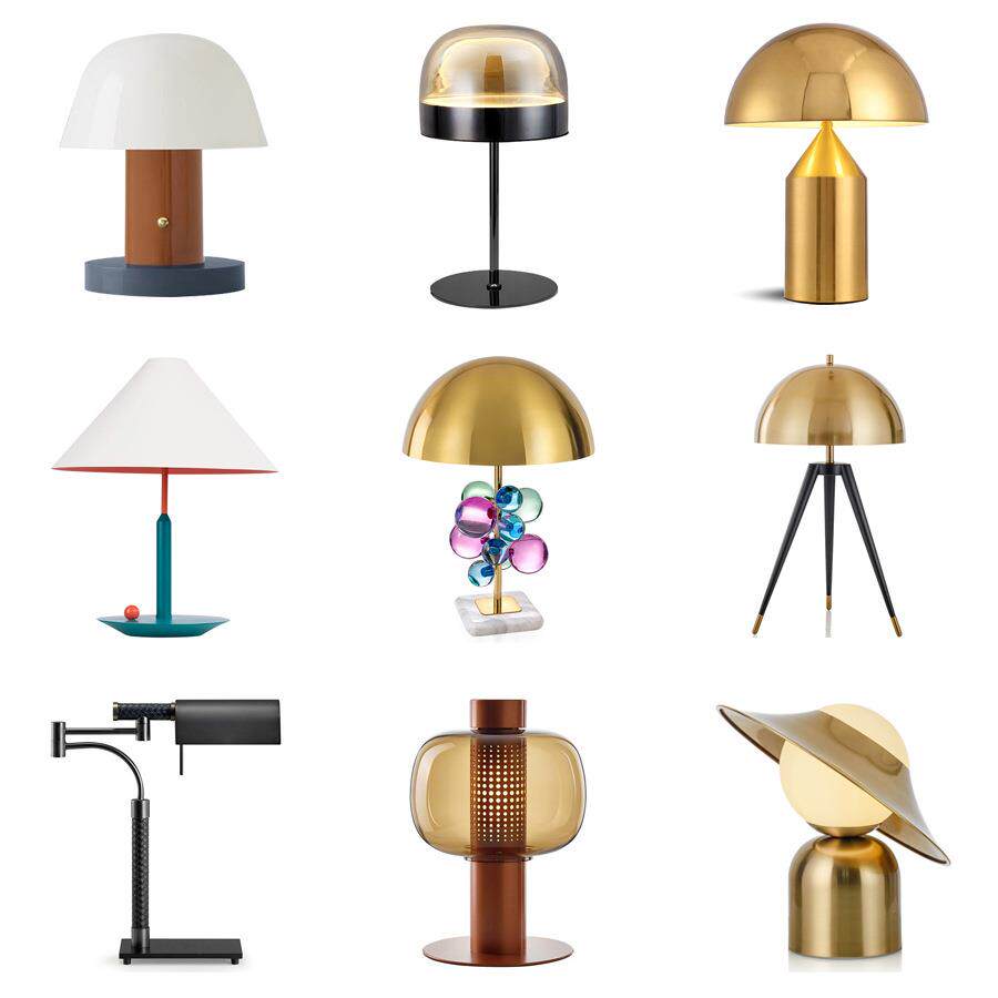 北欧蘑菇装饰台灯简约后现代大气设计师客厅卧室床头灯轻奢高级感