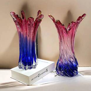 创意轻奢大号高级琉璃花瓶摆件客厅插花样板房高级感艺术水养花器