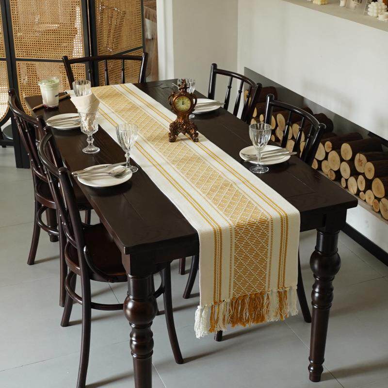 餐桌桌旗简约现代茶几轻奢桌旗桌布长条布艺棉麻电视柜边柜茶旗