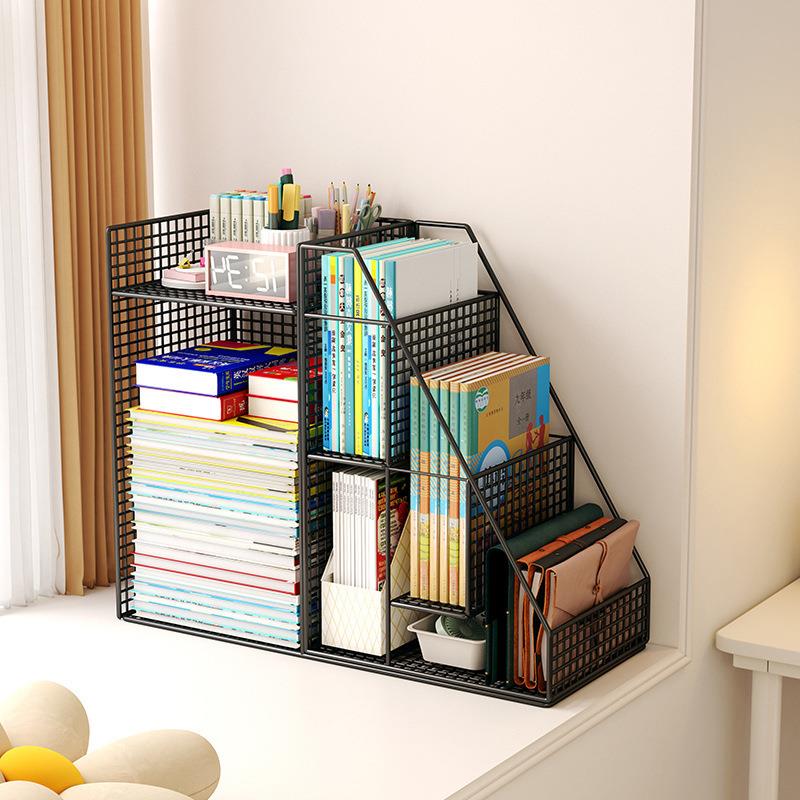 阳台飘窗书架小书柜儿童绘本架空间利用书桌边置物架落地移动带轮