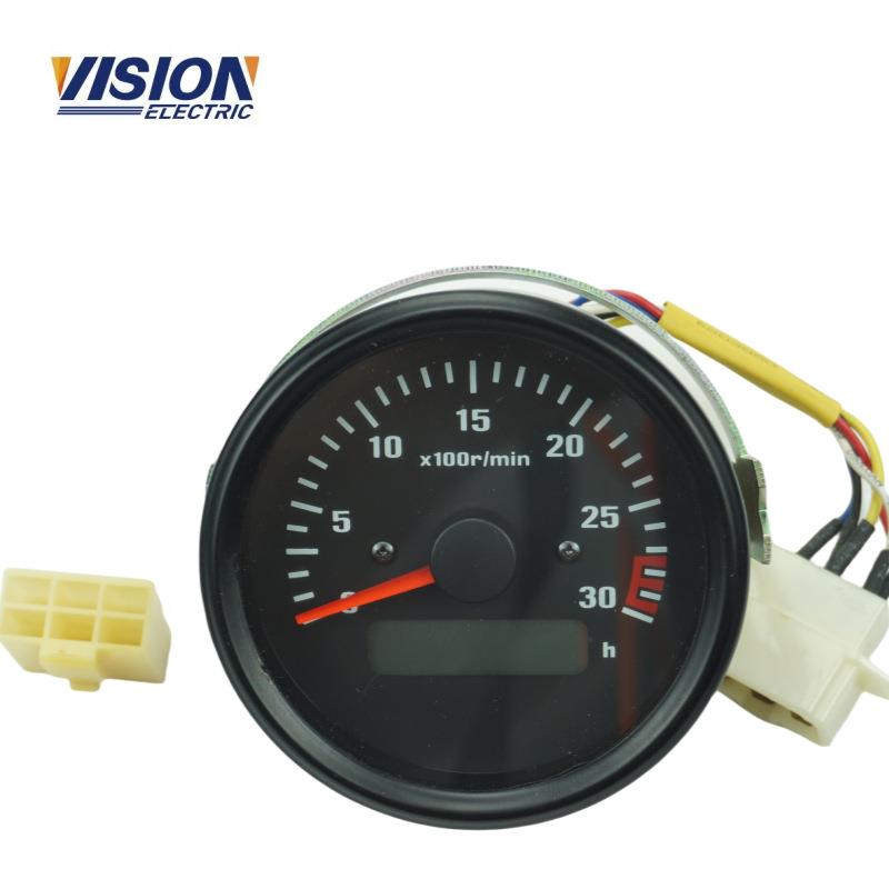 船用显示仪表 发电机组速度转速表 金属外壳 带线