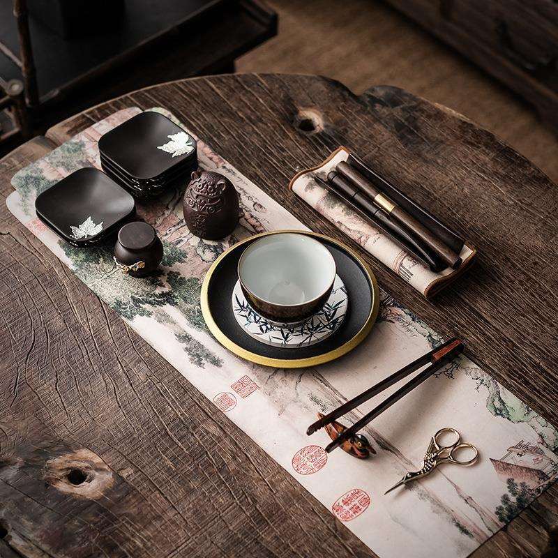 观心初物茶道配件组合茶巾壶承茶则盖置茶道套装茶道零配件