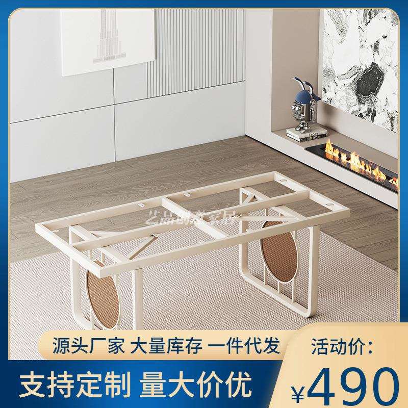 桌腿支架玻璃铁艺不锈钢茶桌脚办公桌架大板餐桌岩板茶几底座定作