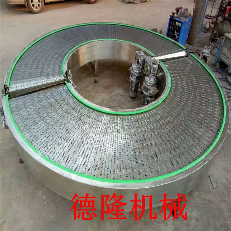 德隆厂家冲孔链板输送线转弯滚筒输送设备自动化生产流水线