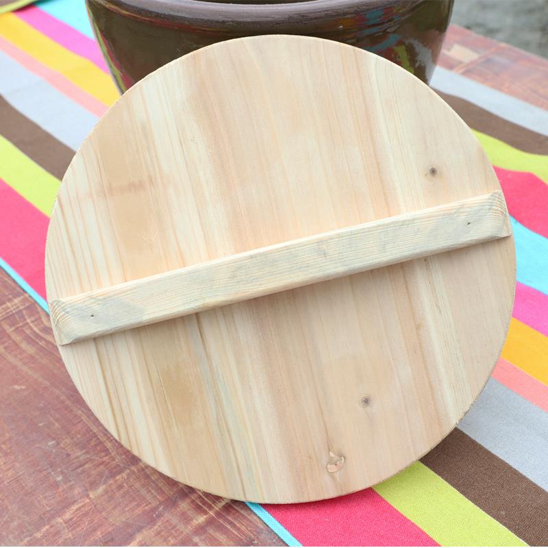 实木水缸盖子圆形 家用木盖锅盖炒锅大蒸笼木质铁锅盖油缸酱缸盖