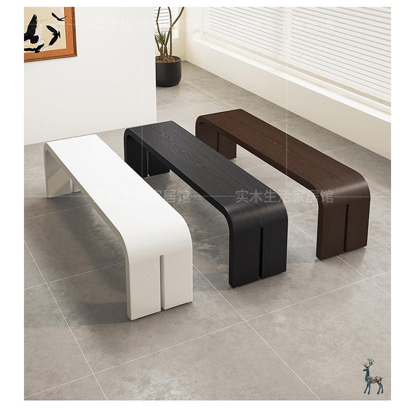 覆古设计师实木长凳子床尾凳进门换鞋凳休息区长凳客厅长凳餐桌凳