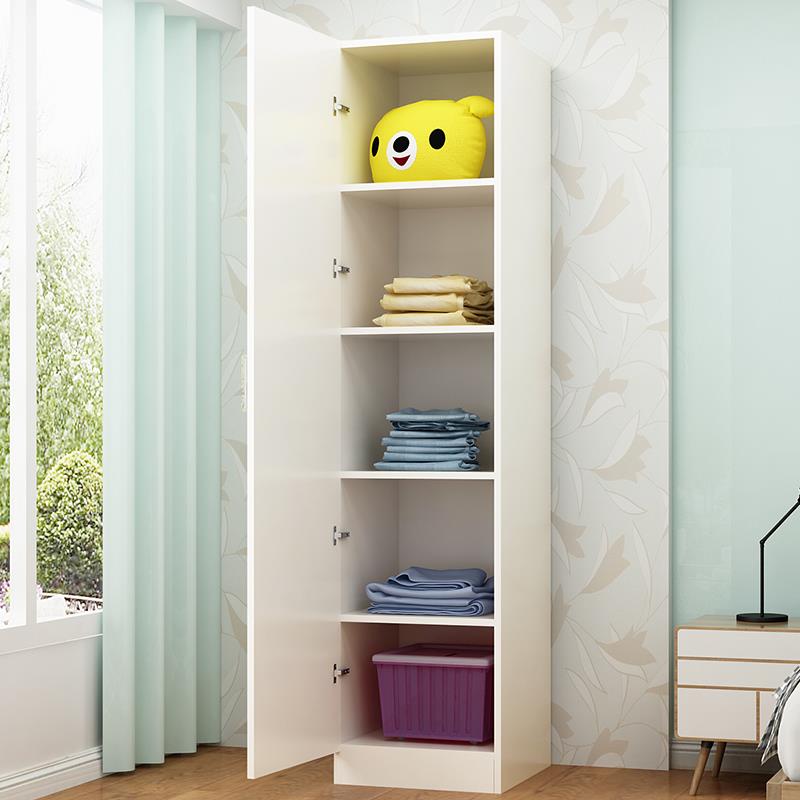实木衣橱简约现代单门衣柜儿童窄小衣柜简易收纳柜 阳台柜 储物柜