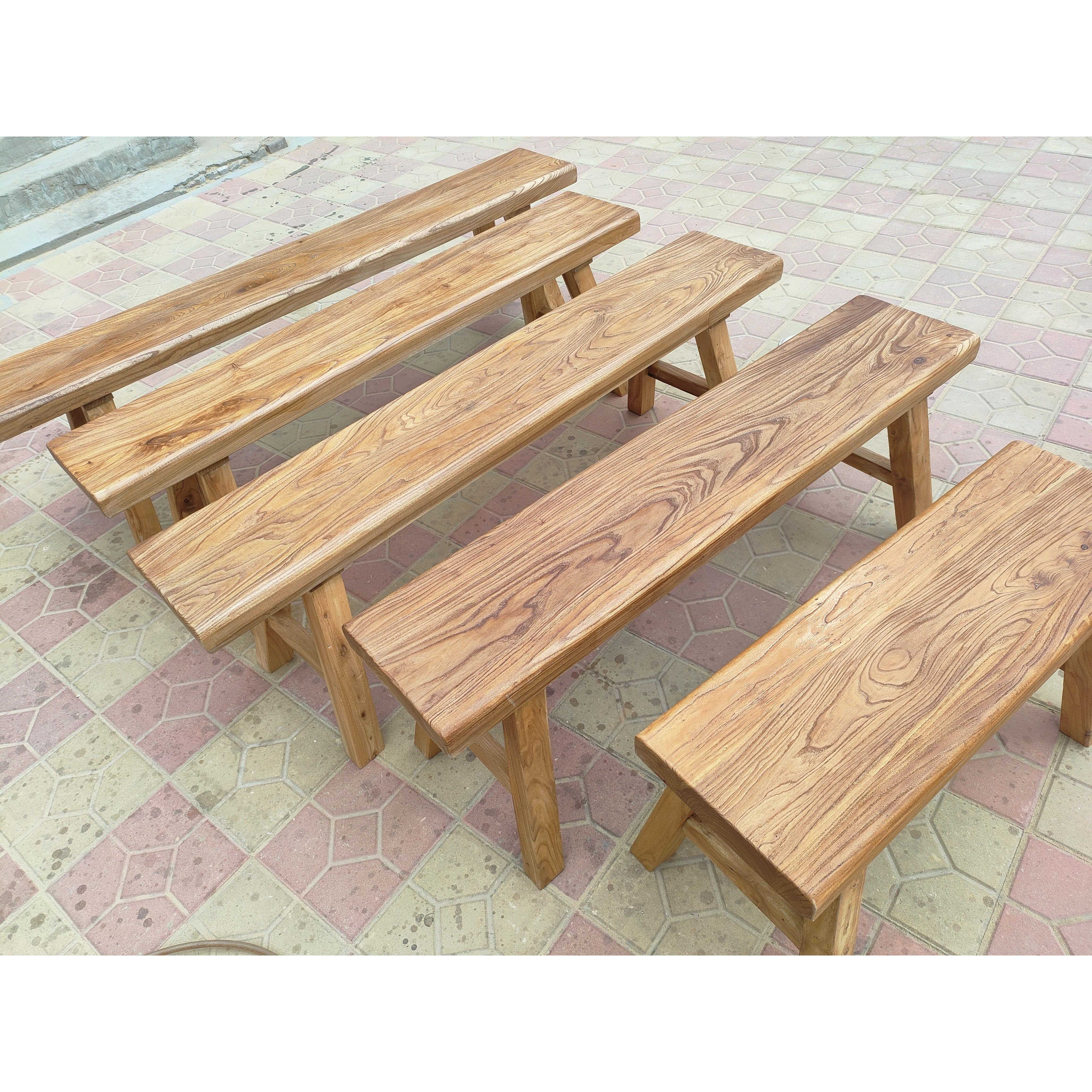 老榆木长凳实木板凳家用复古民宿矮凳双人凳成人换鞋凳餐桌凳原木