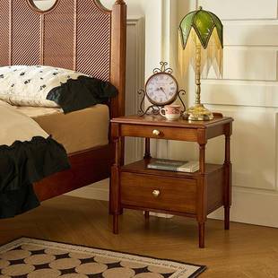 本来就复古/圣保罗床头柜/法式复古床头置物架中古实木斗柜边柜子