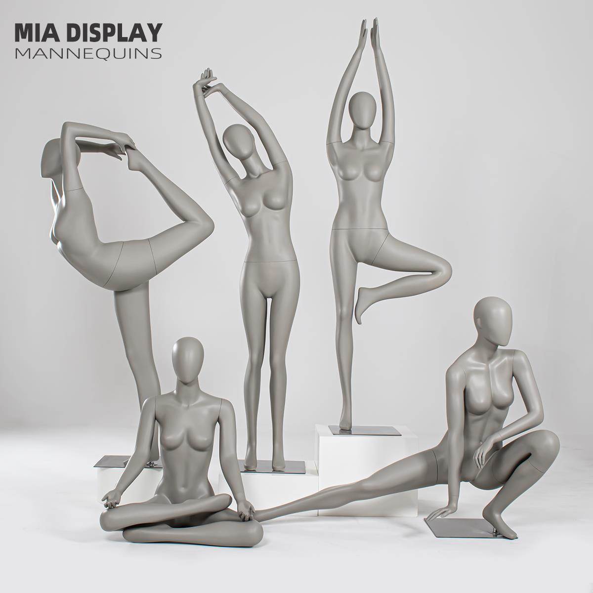 lululemon瑜伽服模特展示架女裤腿模运动内衣模特道具半身灰色