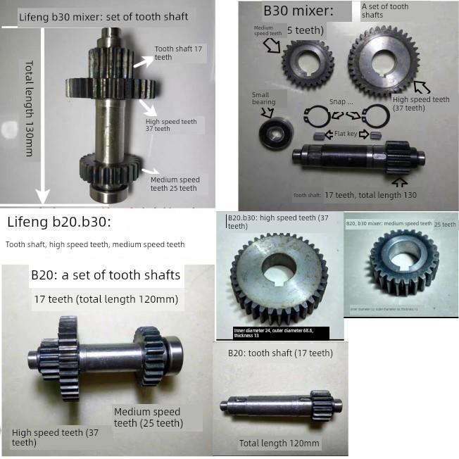利丰B20B30搅拌机配件利丰牌商用面团搅拌机打蛋器配件齿轮轴齿轴