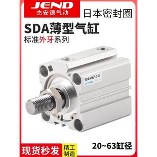 SDA帶磁外牙薄型氣缸20 100X10X15X25X50