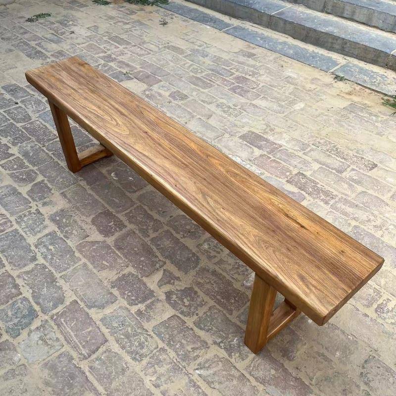 老榆木长条凳靠墙实木短凳家用长板凳床尾换鞋凳复古民宿桌凳定制