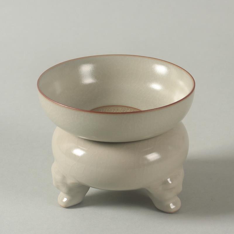 清仓便宜卖米黄汝窑茶滤茶具茶叶过滤器捡漏功夫茶漏家用茶水分离