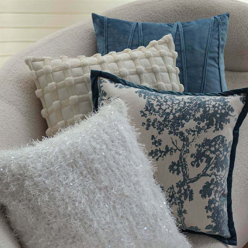 北欧蓝色抱枕高级感沙发客厅靠枕卧室床头高级感靠垫抱枕套可拆洗