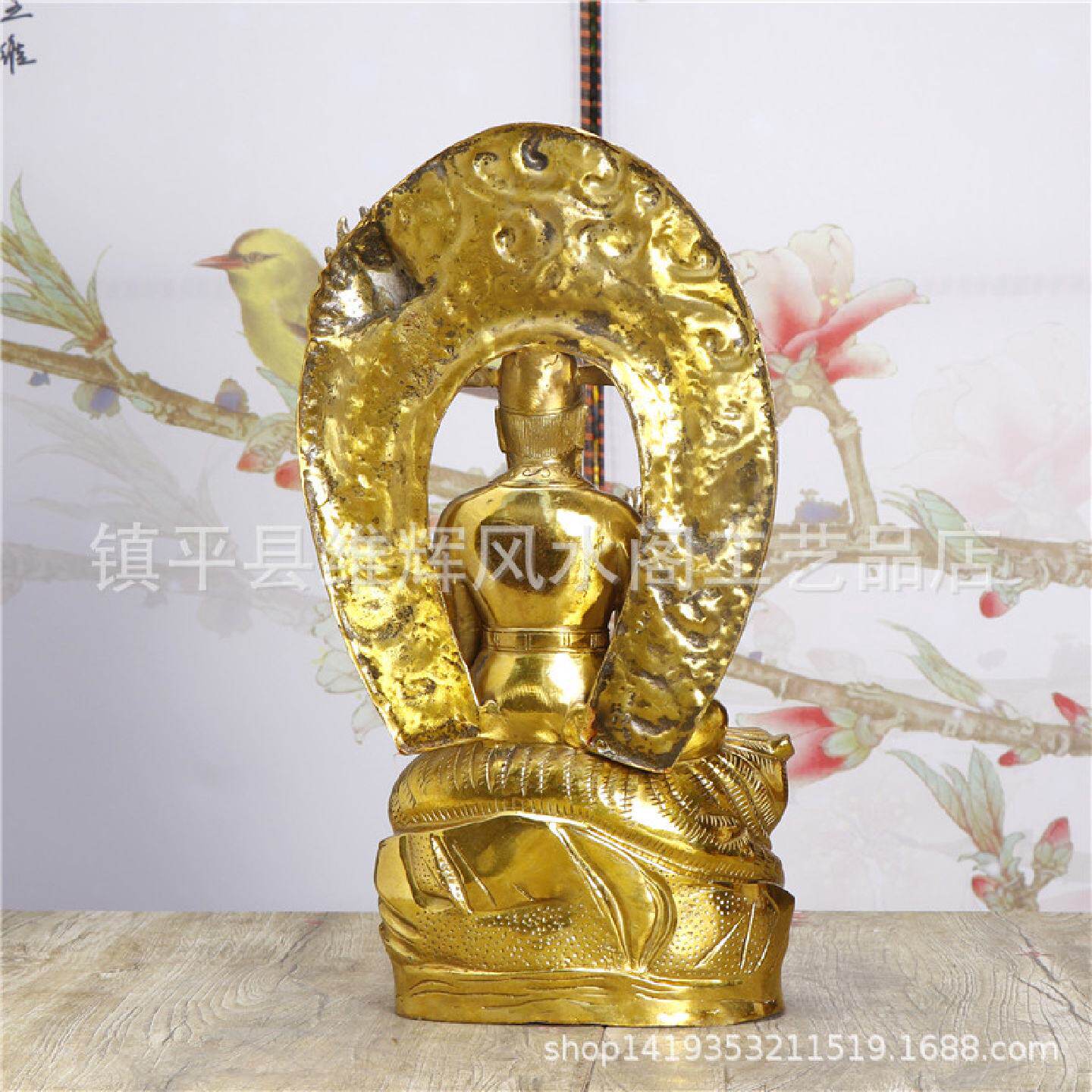 黄铜药王铜像摆件铜药师佛龙伏虎孙思邈家居供奉工艺品装饰品