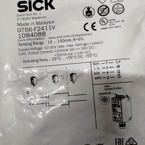 SICK西克光电传感器 GTB6-F2411V议价