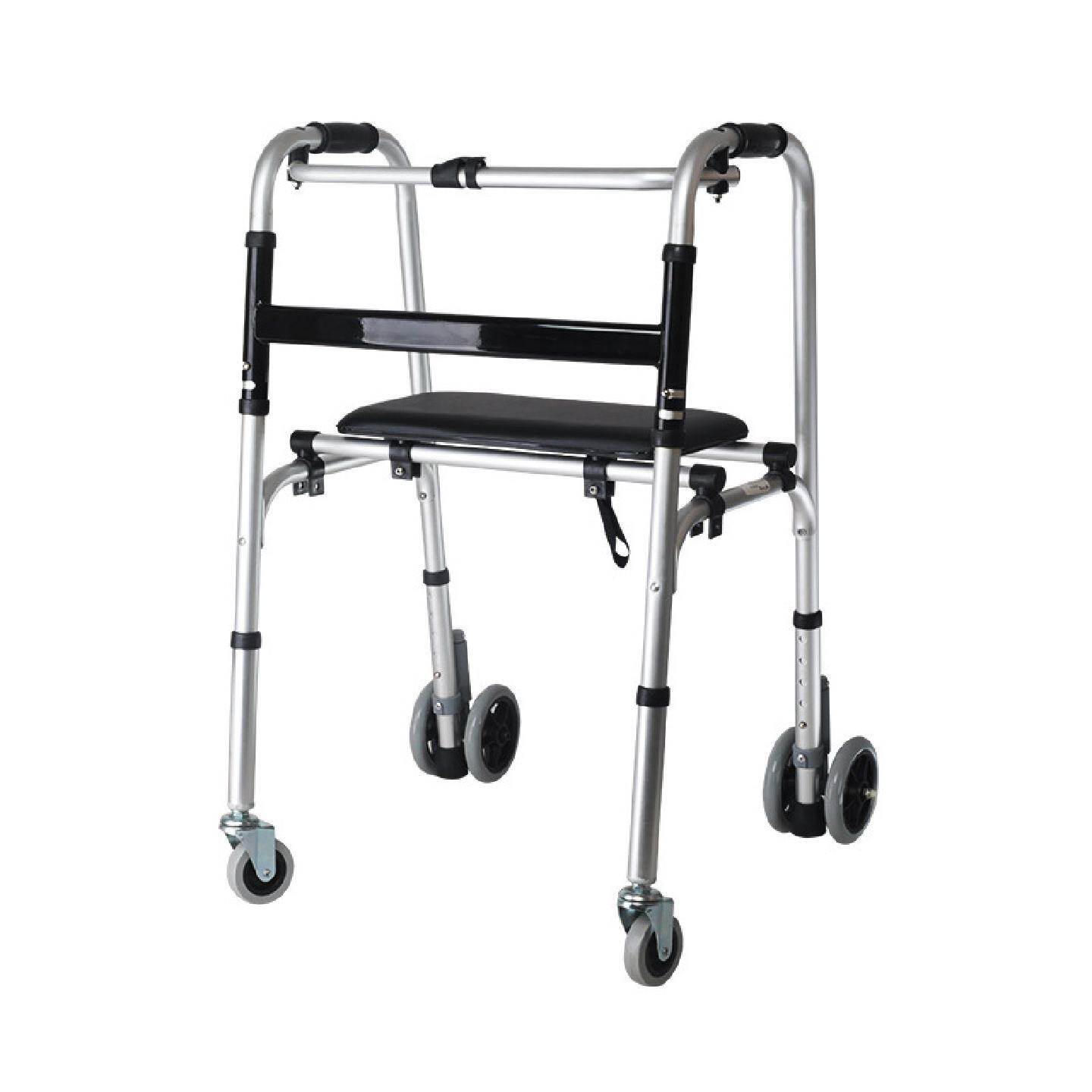 老人拐杖康复训练学步手杖带轮带坐洗澡凳拐棍儿童拐扙学步助步器