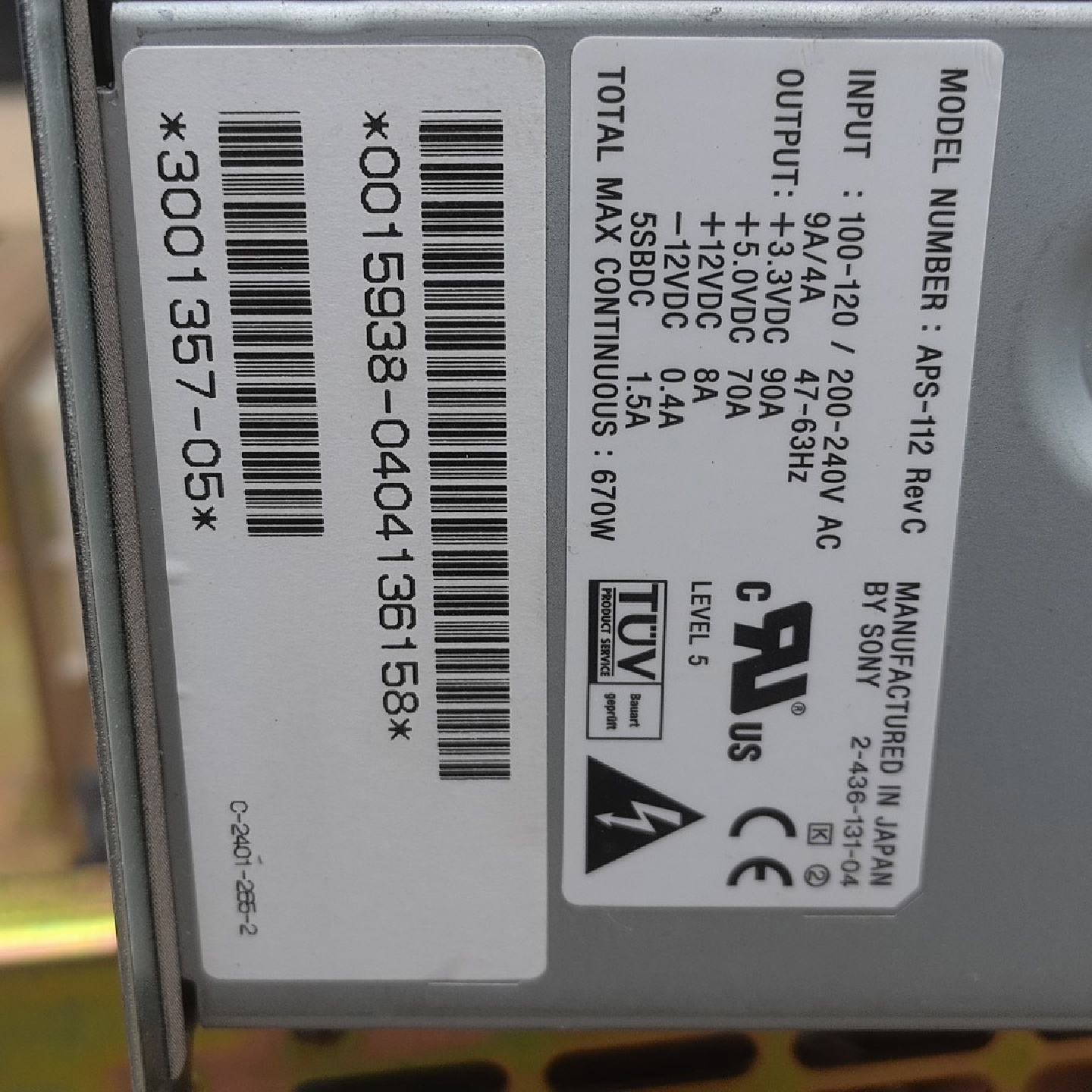 索尼APS112电源模块日本原装拆机件--议价商品
