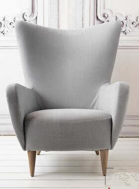 轻奢北欧单人沙发现代简约小客厅阳台意式书房接待皮艺懒人老虎椅