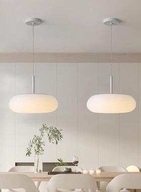餐厅吊灯现代简约北欧极简白色led圆形吧台餐桌房间卧室书房吊灯