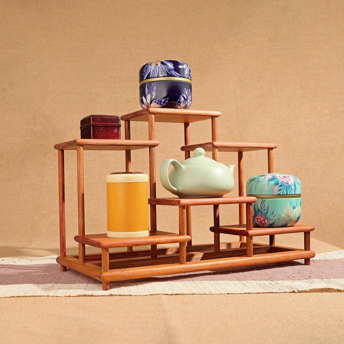 【折扣价】缅甸花梨木中式古董架储物架博古架茶具隔断展示置物架