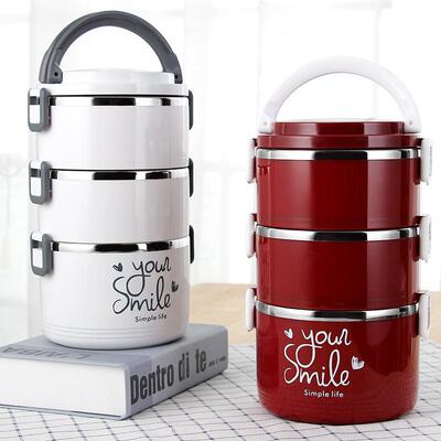 【折扣价】L304不锈钢多层保温饭盒大容量手提学生3分层二层便当