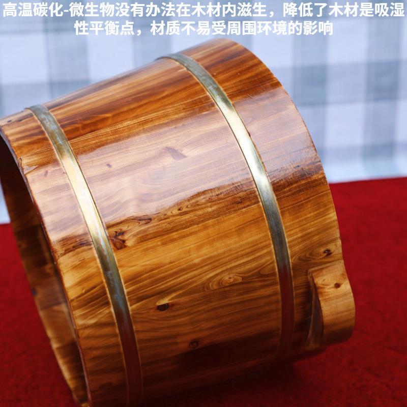 【折扣价】香柏木木质家用双耳足浴熏蒸泡脚木桶洗脚木盆加厚单边