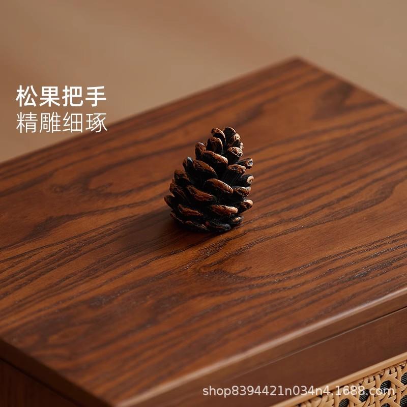 【折扣价】木质藤编办公室垃圾桶高颜值家用客厅中式卧室厨房大号