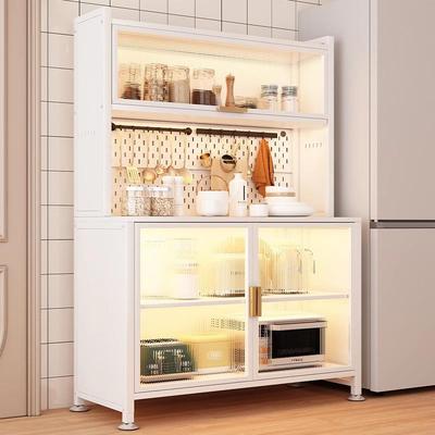 【折扣价】厨房置物架可移动餐边柜杂物收纳柜微波炉电器储物柜防