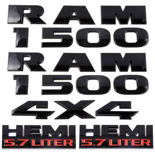 适用新款道奇RAM1500HEMI5.7liter车标排量标改装贴标4件套车身
