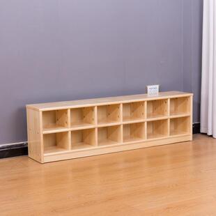 幼儿园鞋柜儿童木质柜子樟子松十二格鞋柜可定尺寸