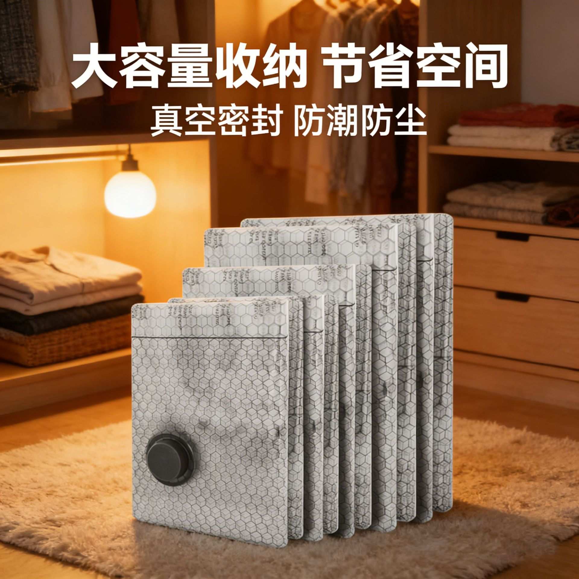 严选亚马逊旅行真空压缩袋套装密封收纳袋衣服透明真空袋