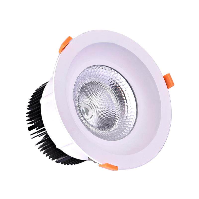 8寸80瓦一体防眩COB大功率天花灯筒灯套件商业照明嵌入式灯饰外壳