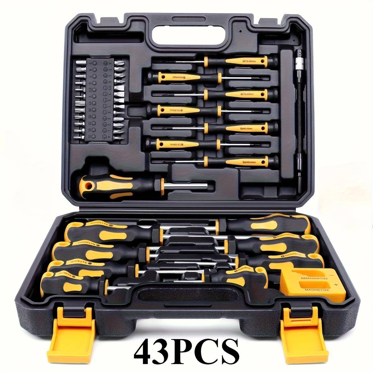 中性亚马逊热销43件套宝塔柄吹塑盒螺丝刀工具套装组temu热卖产品