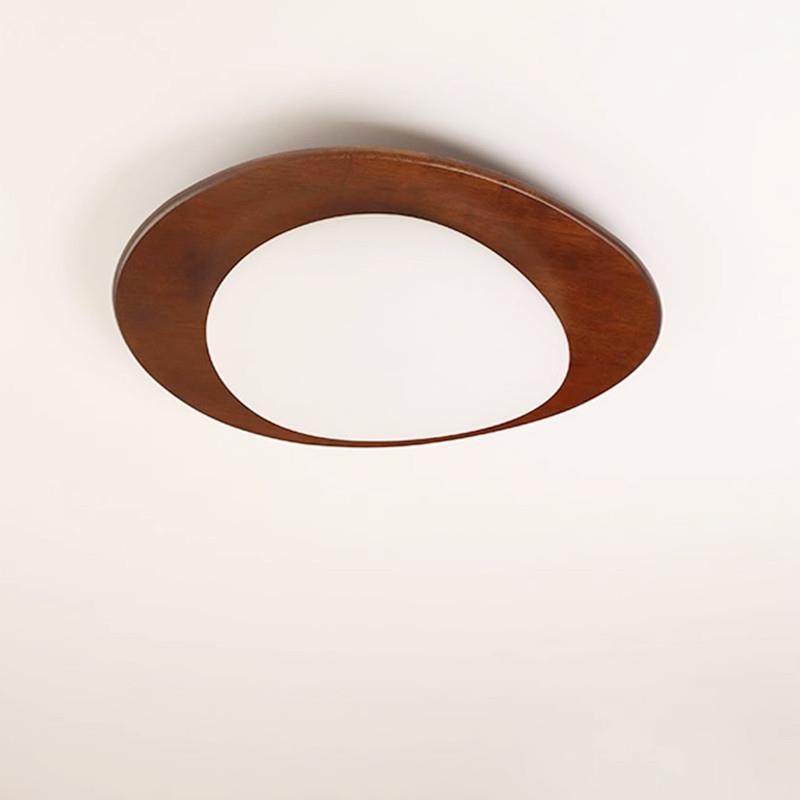 法式中古鹅卵石卧室吸顶灯侘寂风实木复古书房儿童房过道客厅灯具