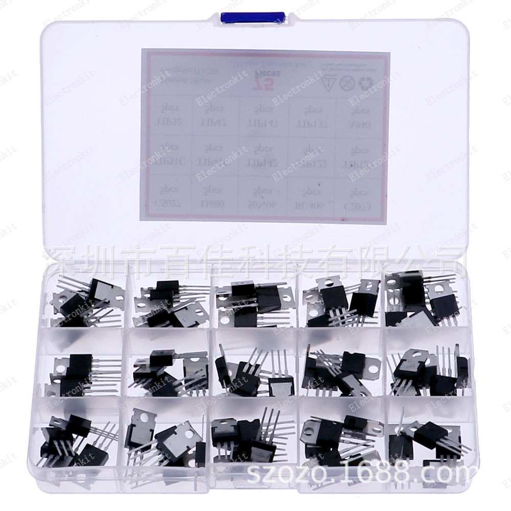 15种三极管C5027/D880/50N06/BU406/A940/直插TO-220 盒装