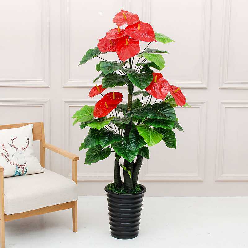 大型室内仿真绿植摆件客厅玄关装饰假花红掌盆栽植物塑料盆景摆饰,模玩/动漫/周边/娃圈三坑/桌游,模型制作工具/辅料耗材,淘宝优惠券,粉丝福利购,淘宝优惠卷
