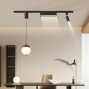 中古风可移动多头轨道格栅餐厅吊射灯创意柿子饭厅吧台灯2025新款