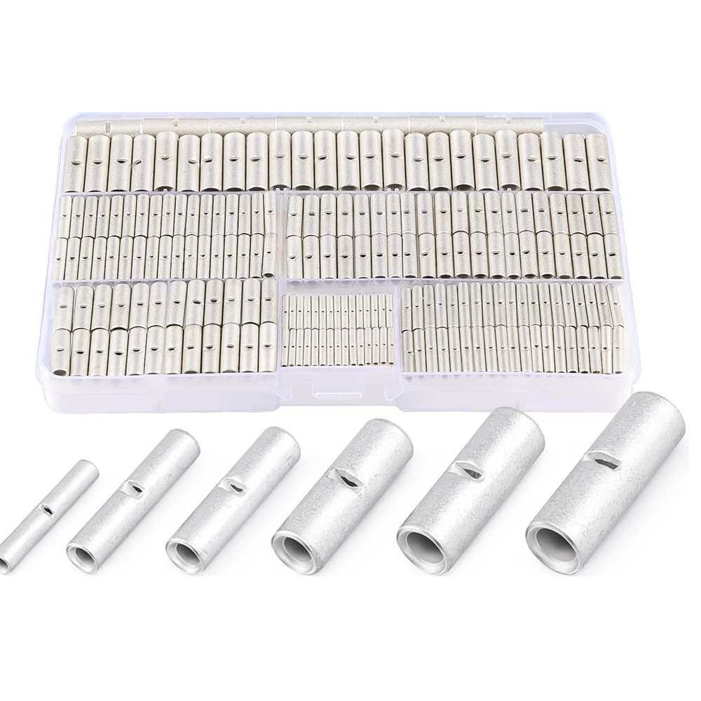 跨境  460pcs盒装 24-8AWG/非绝缘管型对接连接器中接接线端子