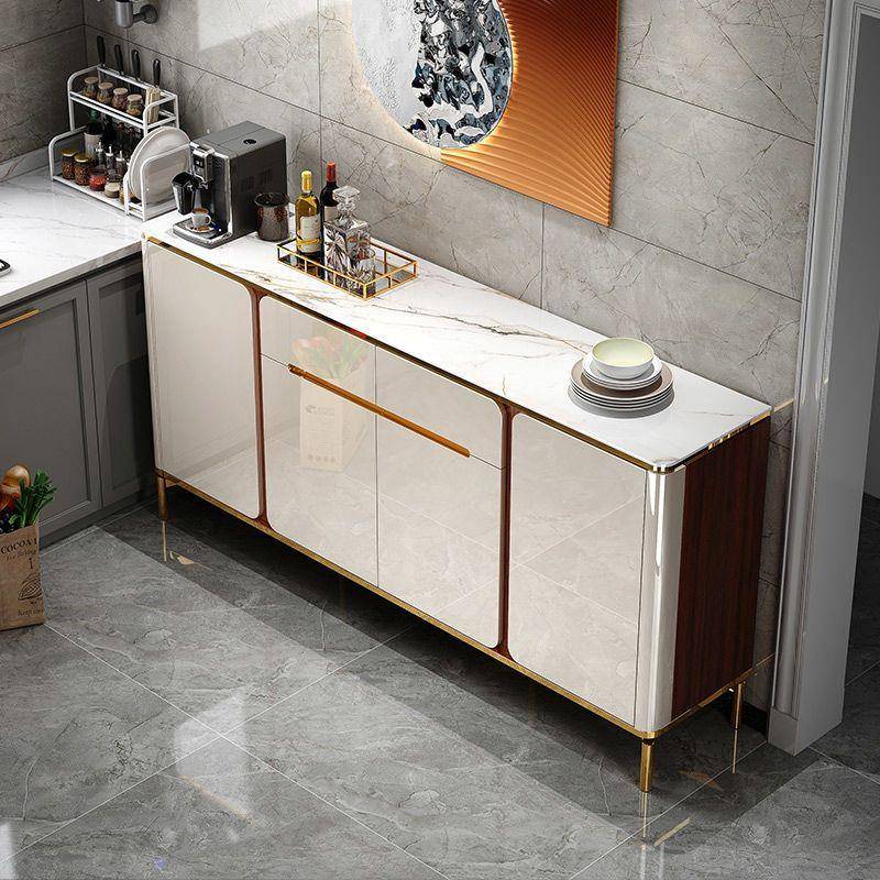 意式轻奢烤漆餐边柜时尚岩板简约家用岩板茶水柜碗柜大容量储物柜
