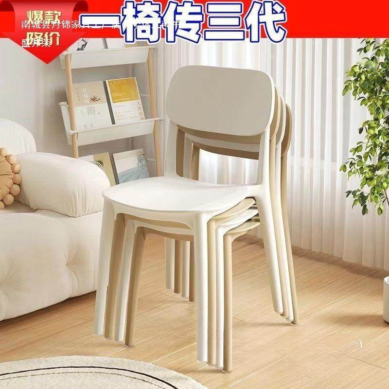 塑料椅子家用加厚北欧餐厅靠背椅餐桌商用餐椅现代简约凳子无