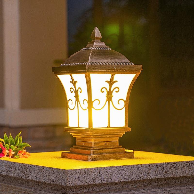 太阳能围墙灯别墅庭院柱头灯楼阁花园草坪灯自动感应墙壁柱头灯