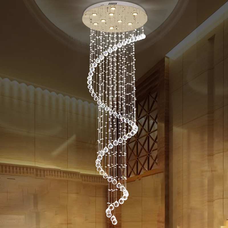 欧式楼梯吊灯 水晶吊灯 楼梯灯长吊灯 loft别墅灯 复试楼客厅吊灯