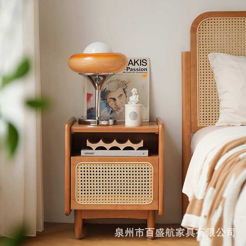 北欧实木藤编床头柜日式民宿床边收纳柜客厅储物小边柜创意收纳,模玩/动漫/周边/娃圈三坑/桌游,模型制作工具/辅料耗材,淘宝优惠券,粉丝福利购,淘宝优惠卷