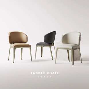 意式轻奢波浪纹餐椅意大利家用岛台奢石靠背椅咖啡厅售楼部洽谈椅