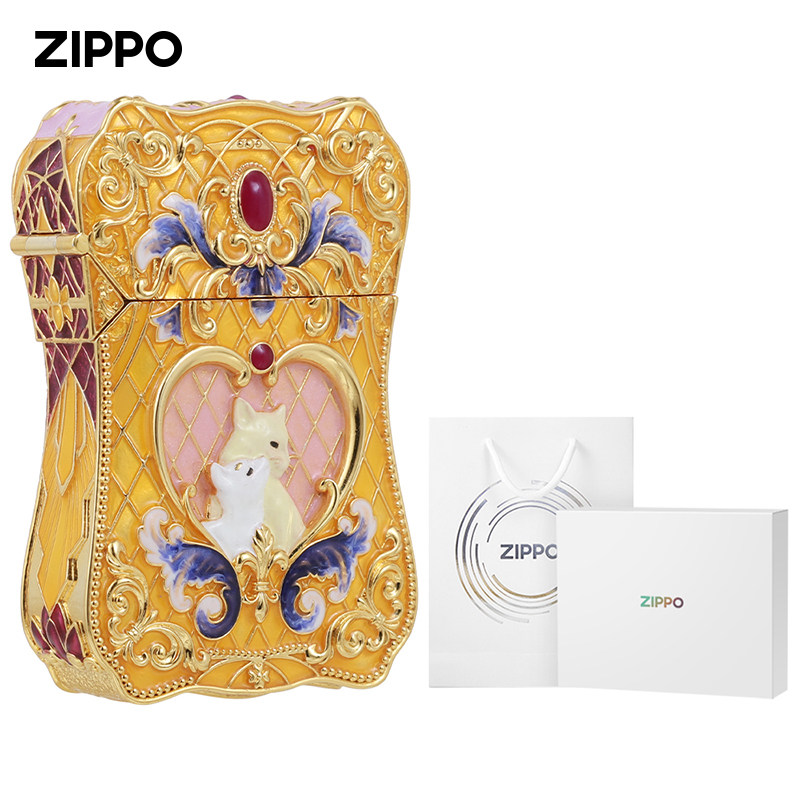 ZIPPO打火机之宝防风煤油 猫之恋 珐琅彩套壳送朋友藏生日礼物,ZIPPO/瑞士军刀/眼镜,ZIPPO/芝宝,淘宝优惠券,粉丝福利购,淘宝优惠卷
