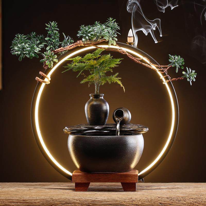 创意简约小型循环流水器禅意喷泉摆件办公室桌面景观装饰品,鲜花速递/花卉仿真/绿植园艺,割草机/草坪机,淘宝优惠券,粉丝福利购,淘宝优惠卷